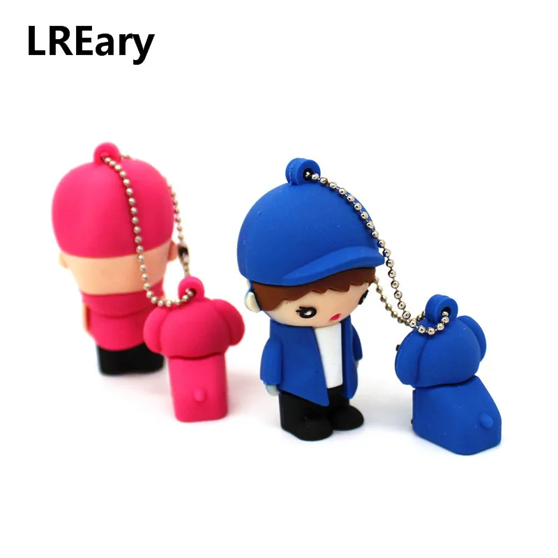 2019 New design Pendrive cartoon girl/boy with dog USB Flash drive 4GB 8GB 16GB 32GB 64GB U disk memory stick creative pen drive
