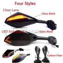 Espelhos de seta para motocicleta, para kawasaki ninja 6r 9r 650r 250r 636/yamaah yzf r1 r6 r6s/suzuki gsxr 600 750 1000 katana