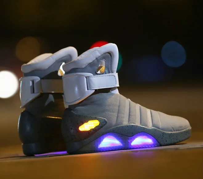 cosplay boots back to the future led light shoes air mag style property usa fashion high boots USB charge
