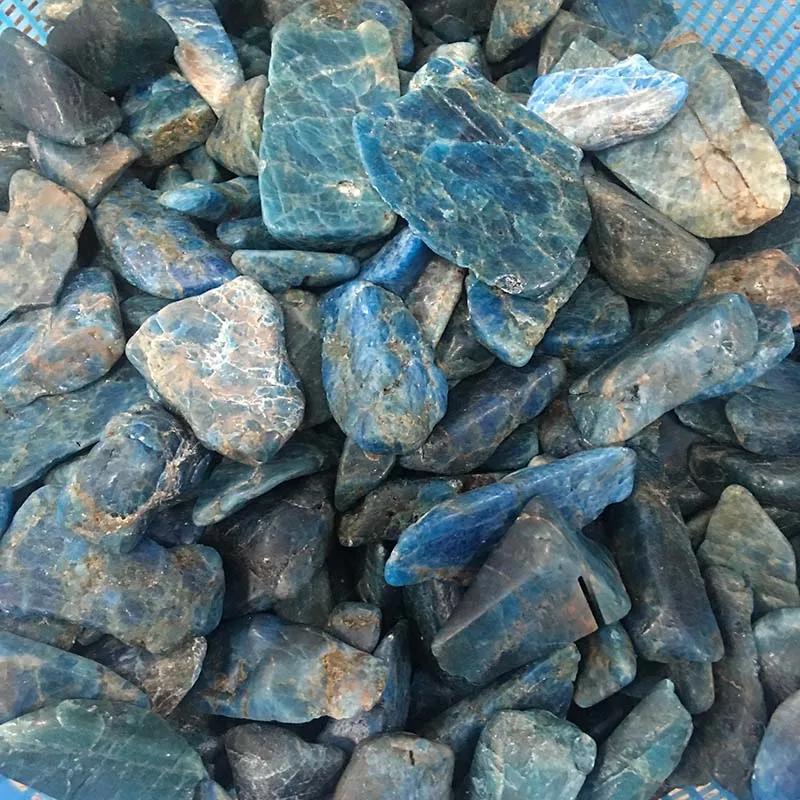 

Cheap price natural rough reiki blue apatite rock mineral stone healing MJP