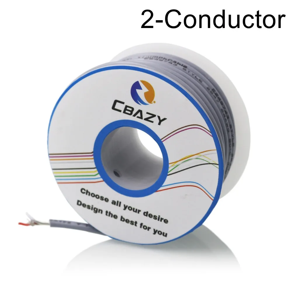2C Grey 8M UL 2547 24 AWG Multi core control cable copper wire shielded audio cable headphone