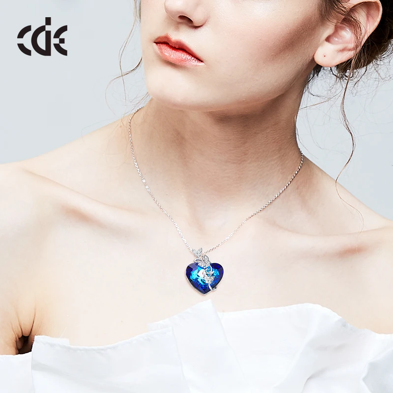 CDE кулон ожерелье украшено кристаллами от Swarovski сердце бабочка ювелирные изделия