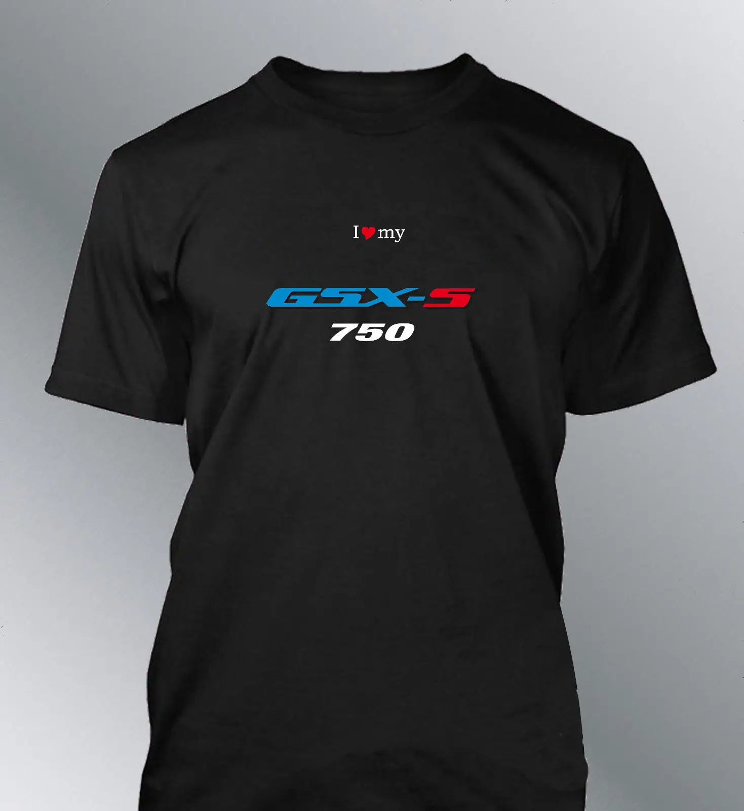 Camiseta Suzuki Logo Negra Hombre 100% Algodón Mangas Cortas