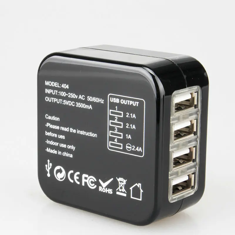 Universal Travel Charging Adapter with 4 USB Port Socket for World Travel
