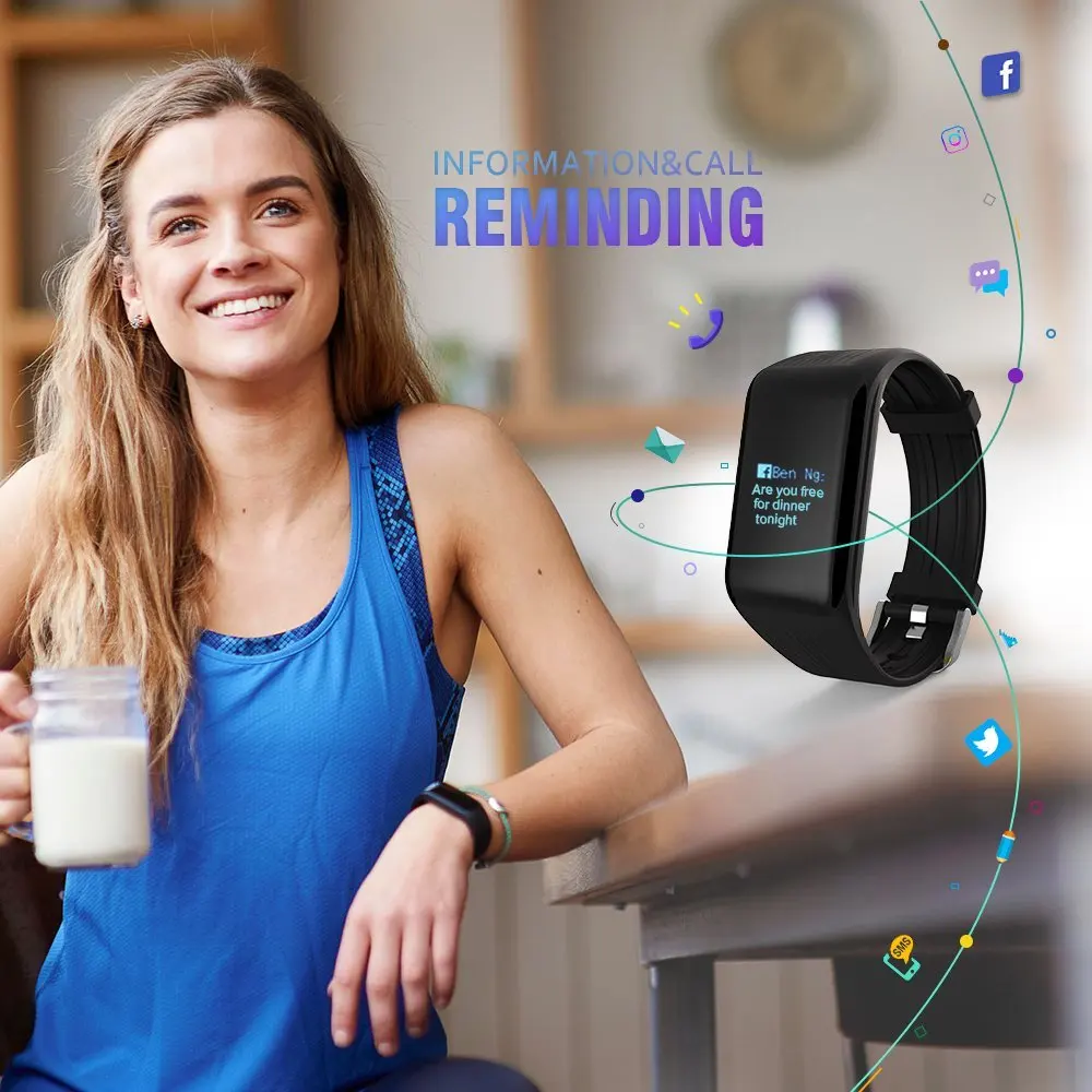 Fitness Tracker K1 Smart Bracelet Real-time Heart Rate Monitor down to sec Charging 2 hours Useing 1 weeks waterproof watch New