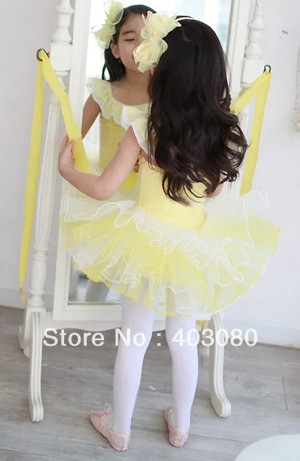 Розничная Южная Корея розовый и желтый От 4 до 8 лет детская балетная юбка-пачка Танцы платье, для девочек платье для танцев, детские юбки, детские юбки