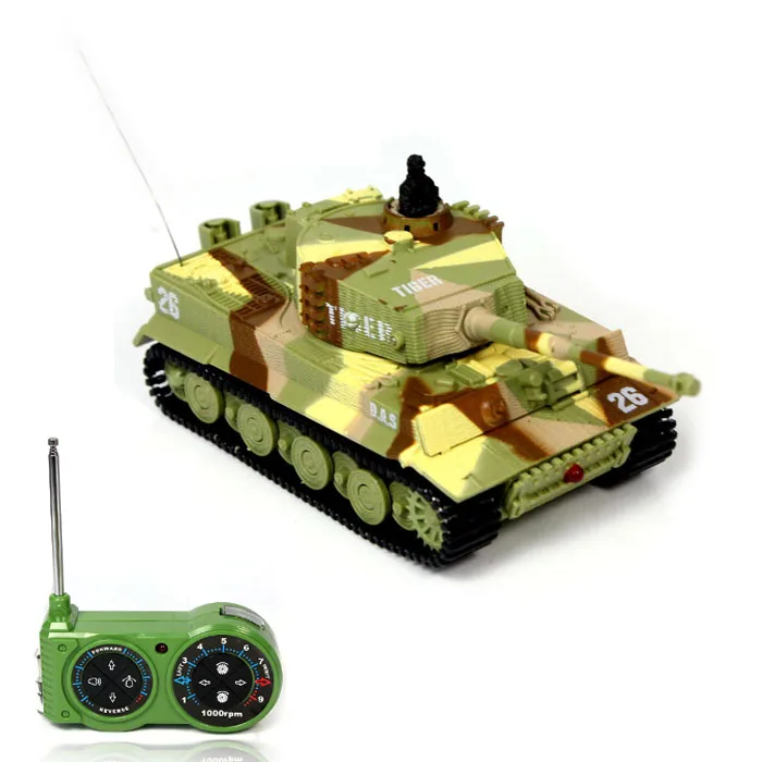 1:72 German Tiger I Panzer Tank Military Remote Control Mini RC Tank with Sound 