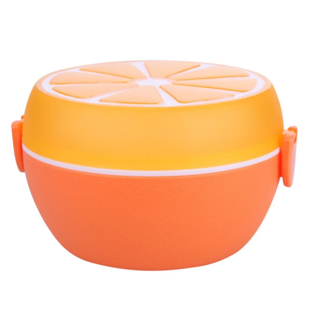 2 Colors Cartoon Lemon Lunch Set Plastic Fruit Food Container Portable Box Picnic Storage Container Children Gifts(China (Mainland))