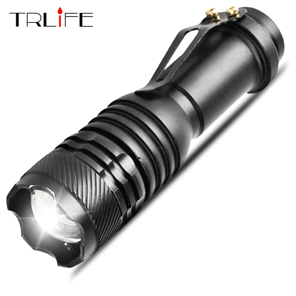 

Mini 3000lm -Q5 3-mode Zoom LED Flashlight Super Light Torch Lantern Portable Waterproof Flash Light for AA/14500 Battery
