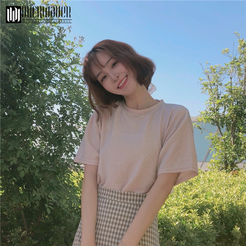 Duckwaver 2019 Летняя женская элегантная шифоновая блузка с коротким рукавом и бантом