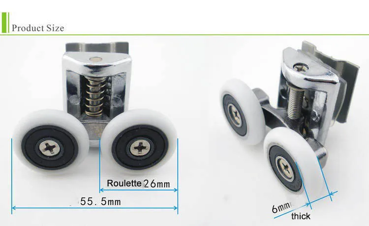 2 шт двойное дно цинковый сплав ползунок Дверь ролика Runner колеса Диаметр 26 мм душевой шкив