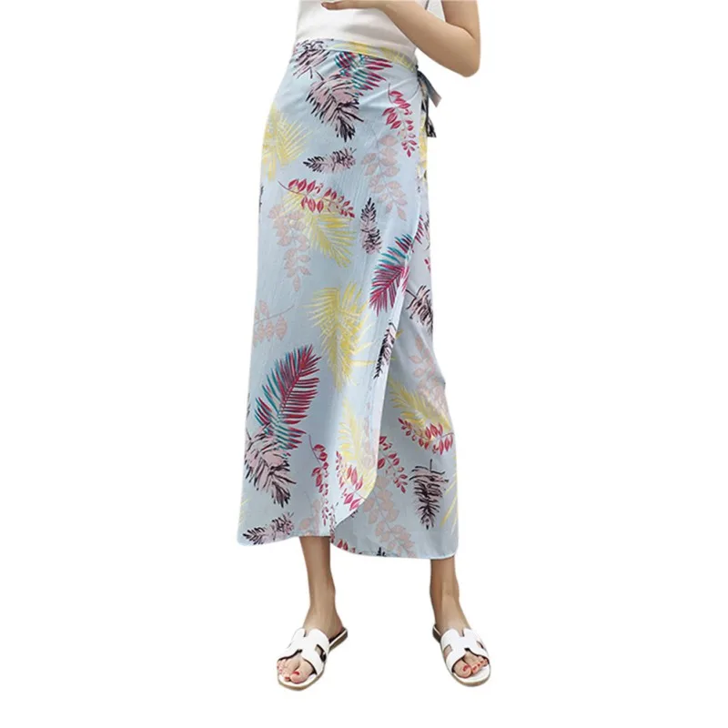 Buy 12 Colors Boho Summer Beach Wrap Skirt Women Chiffon Asymmetrical Side