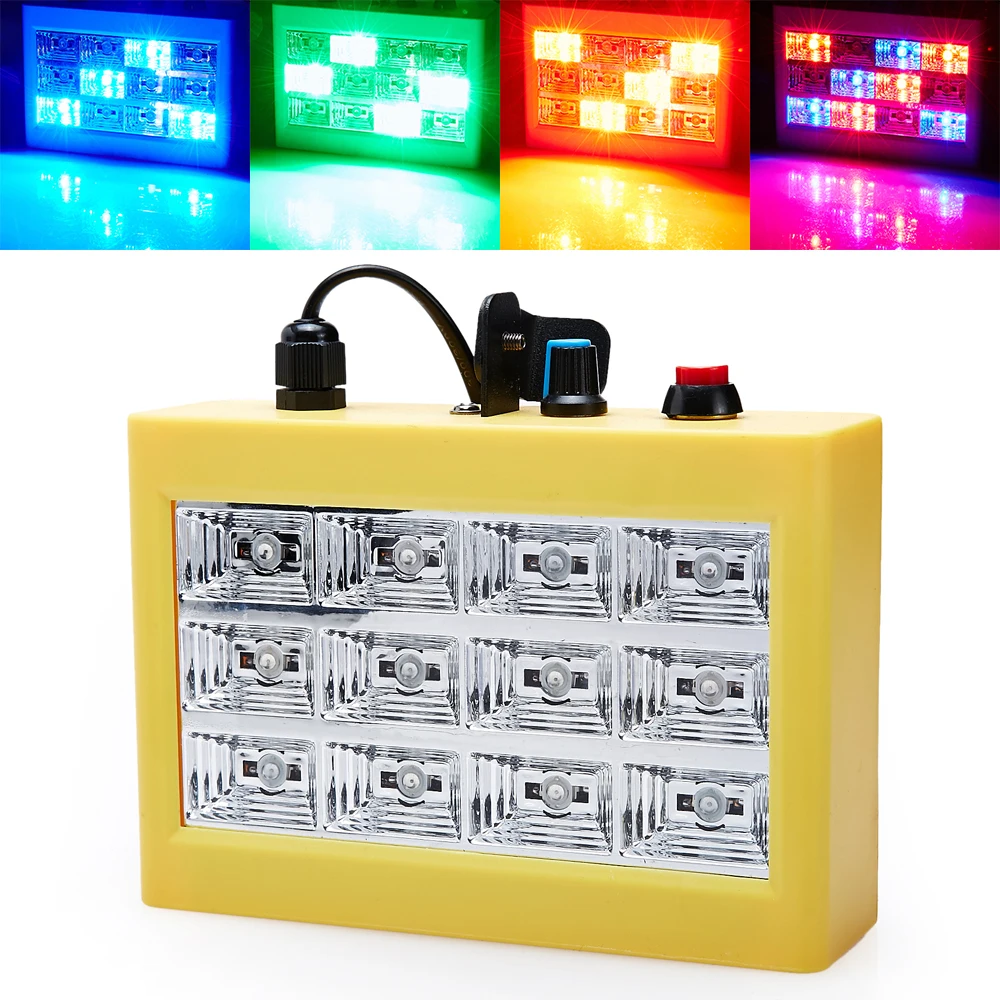 Миниатюрный стробоскоп со светодиодной решеткой звуковым управлением 12RGB для