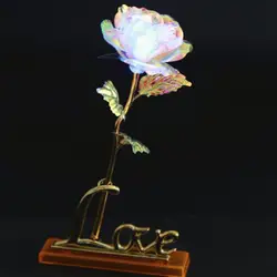Декоративный орнамент Роза Праздник День Святого Валентина Юбилей искусственный цветок блеск вечерние освещения подарок золотой Фольга