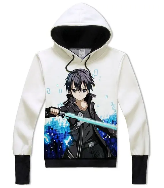 Anime SAO Cosplay Sword Art Online Kirito Costume Hoodie Coat for Teens ...