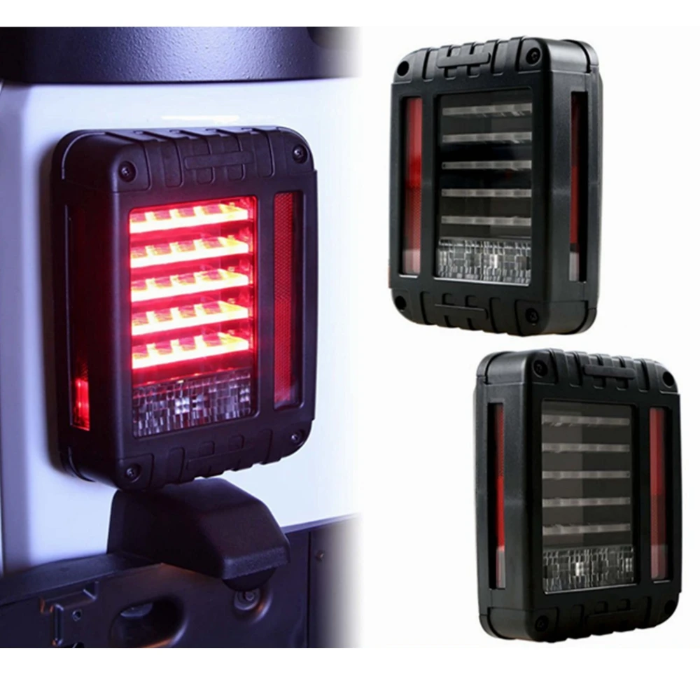 

Smoked Clear Lens LED Tail Light Assembly w/Running Light & Back Up for 2007 - 2016 Jeep Wrangler JK Sahara Rubicon
