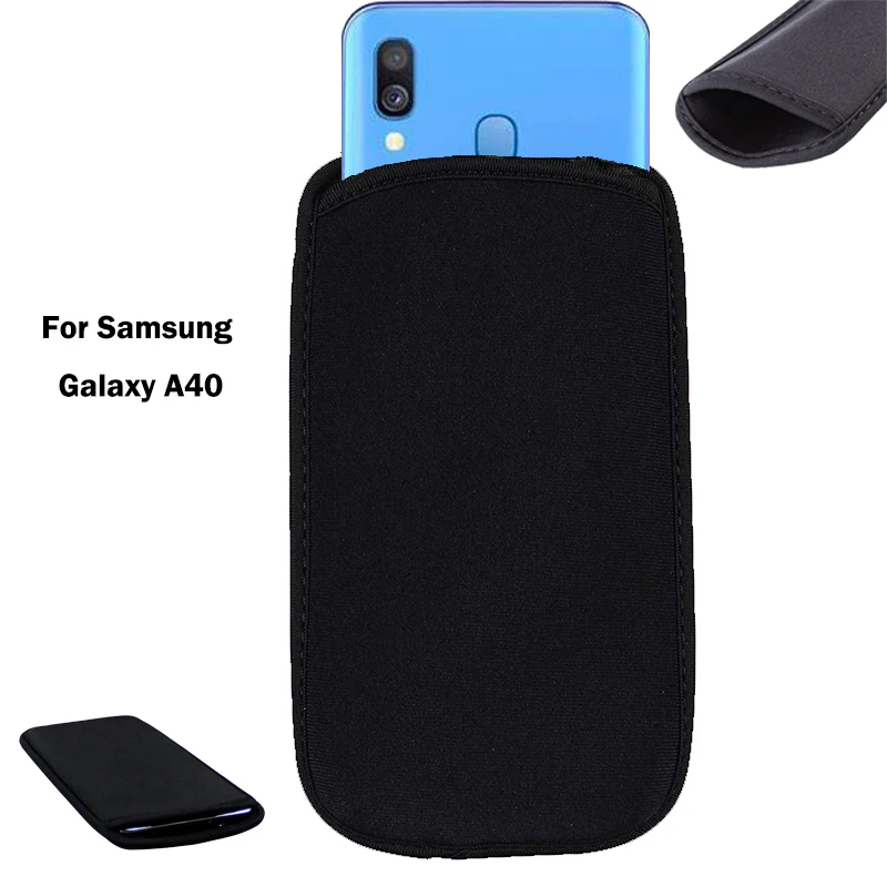 Мягкий гибкий неопреновый защитный черный чехол для samsung Galaxy A40 SM A405F/DS A405FN/DS