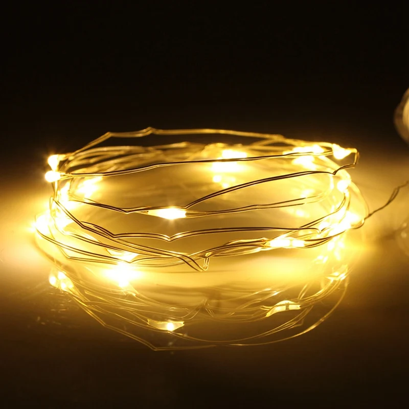 2M/5M 20/50 LED Fairy Light USB Powered Silver Metal Wire LED String