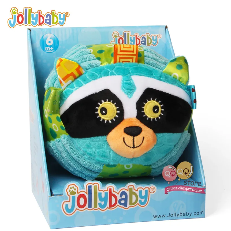 Jollybaby плюшевые мягкие детские шарики развивающие игрушки мягкие животные погремушка комфорт обучения чувство для детей 0-12 месяцев подарок - Цвет: Racoon Original Pack