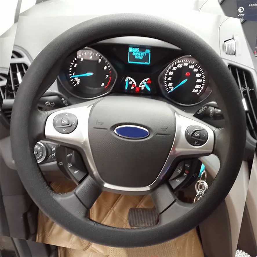 

1pcs New Arrival High Quality Anti-Slip Auto Decoration Texture Car High Elastic Silicone Steering Wheel Cover 32-40cm dropship