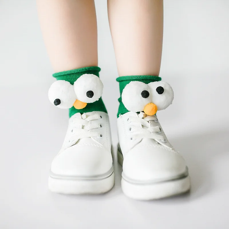 

Lovely Fashion Girls Socks Children's stereo big eye shape socks Autumn Winter New Baby Long Socks High-quality Cotton