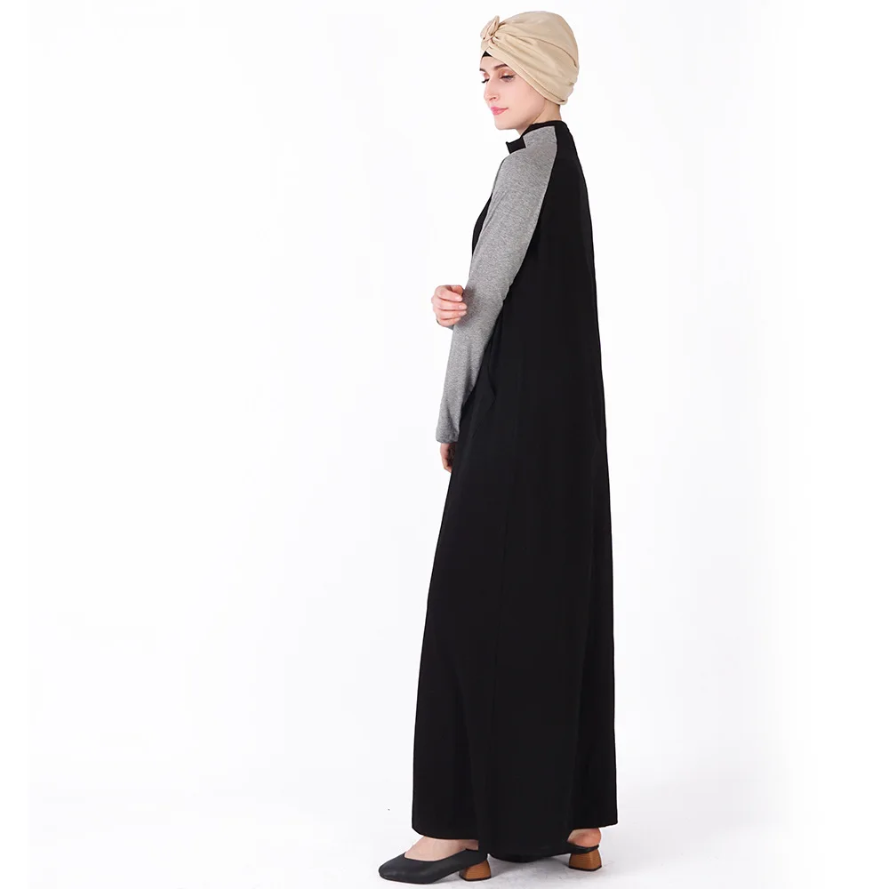 Повседневное хлопок Abayas студенты спортивные длинное платье арабских полной длины кафтан Турции Ближний Восток мусульманский женское