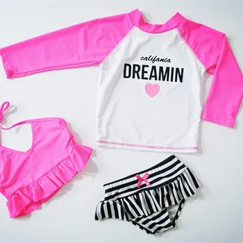 

Children's swimsuit girls bebek bikini swimwear 4pcs/set bikini girls children baby girl swimwear fashionable swimsuit with cap