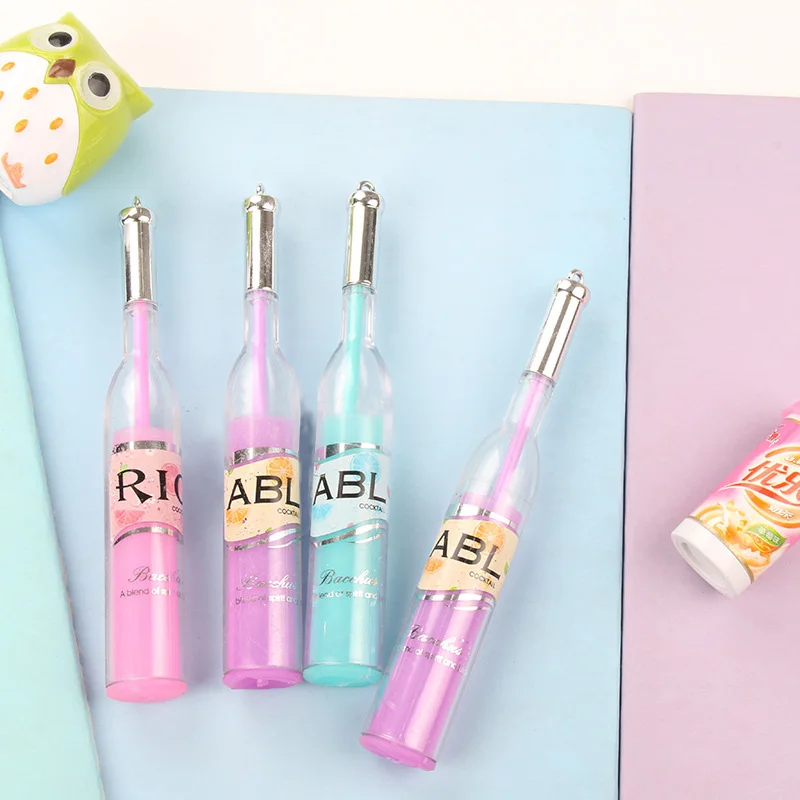 

Criativa Stationery 0.5mm Wine Bottle Shaped Gel Pen Novelty Item Neutral Pens For Kids Gift School Supplies Korean Stationery