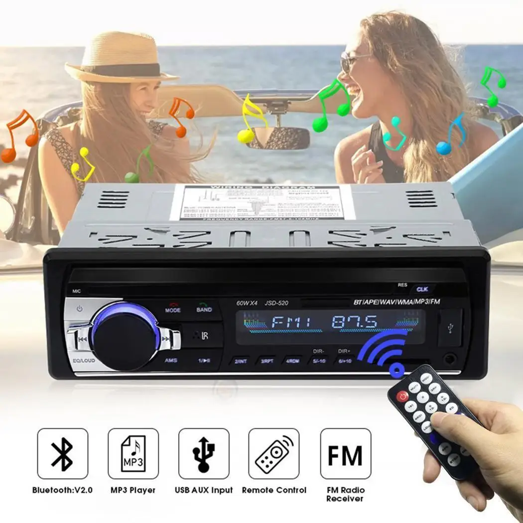 Car Radio Bluetooth MP3 Player Infrared Remote Control Car Radio Bluetooth USB 2.0 MP3 Car 260,000 Color Screen Car Accessories Car Radio Bluetooth MP3 Player Infrared Remote Control Car Radio Bluetooth USB 2.0 MP3 Car 260,000 Color Screen Car Accessories