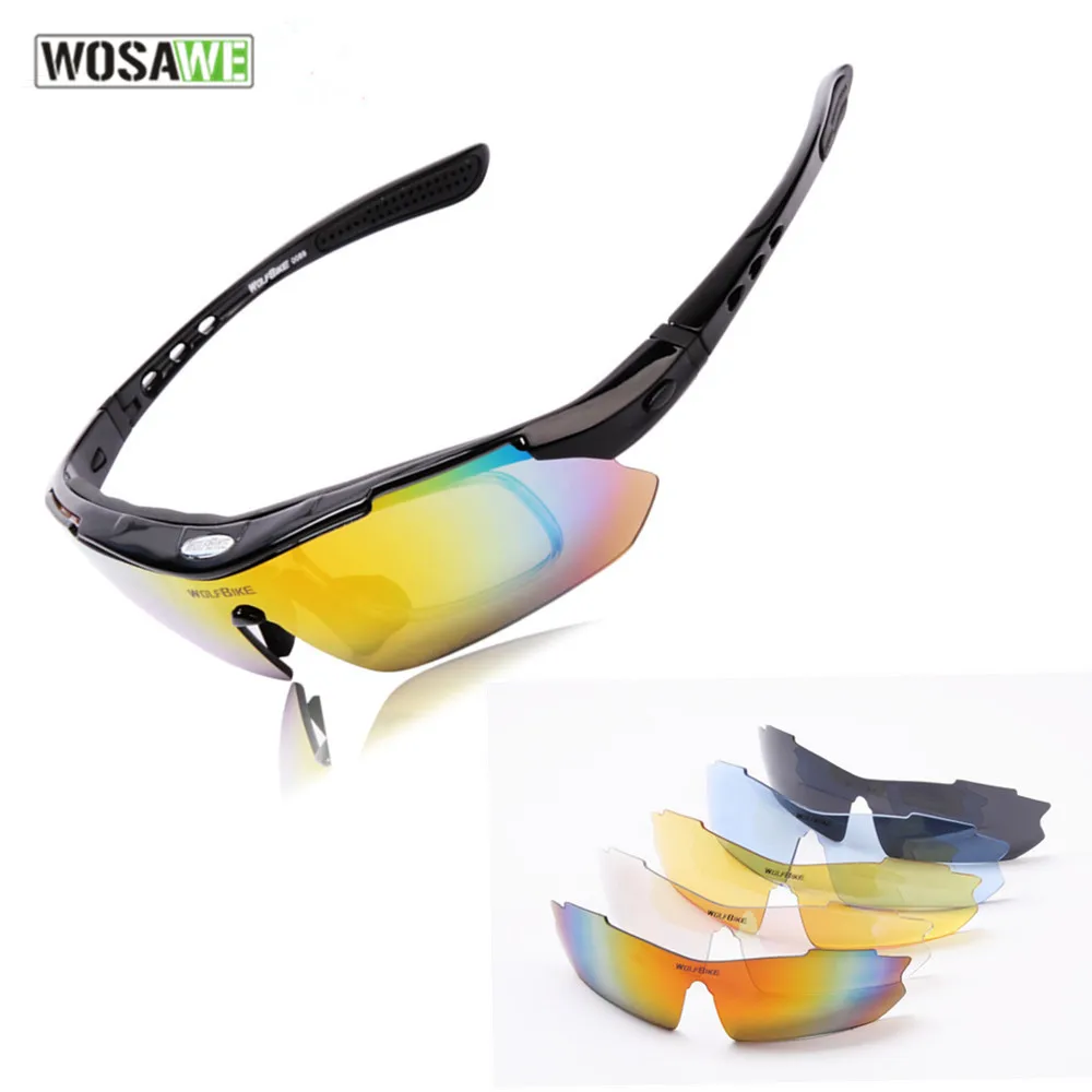 WOSAWE Professional Sports Protection Polarized riding Glasses Bike