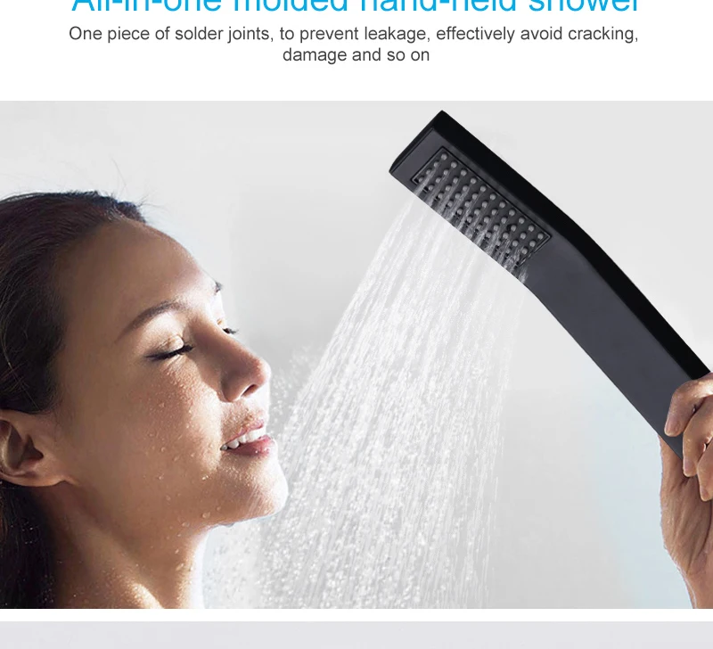 hm Luxury Thermostatic Waterfall Rain Shower Head & Hand Shower Set in Solid Brass Black Bathroom Faucet Wall Mounted System (17)