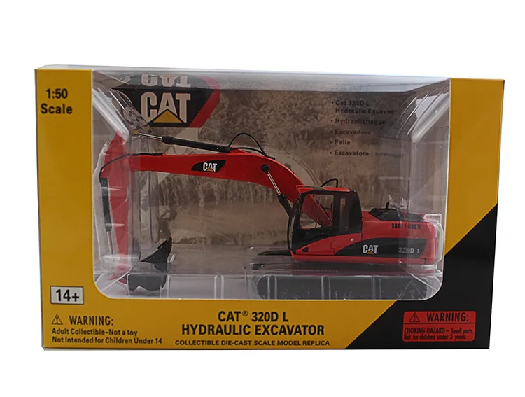 1:50 CAT320D гидравлический экскаватор с красными игрушками