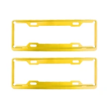 2 х Автомобильный Стайлинг рамка под номерной знак Алюминиевая пробка Универсальный Автомобильный номерной знак автомобильный держатель золотой