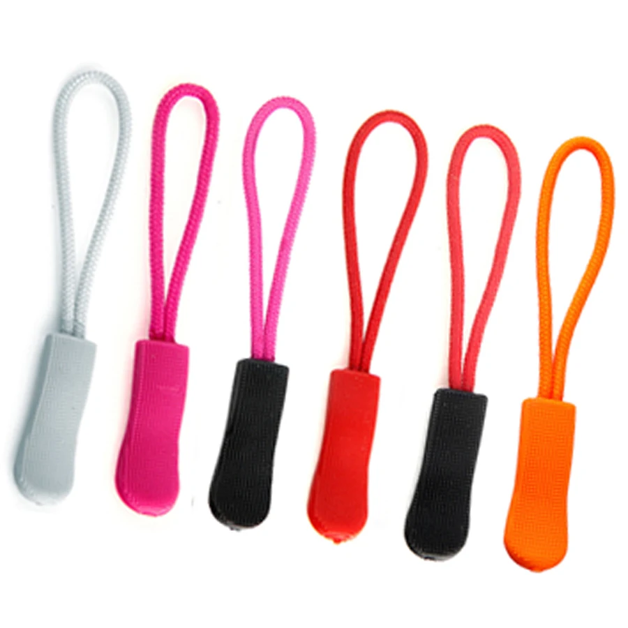 

6Pcs Clothes Travel Bag Suitcase Tent Backpack Zipper Pull Puller End Fit Rope Tag Fixer Zip Cord For Clothing Accessory
