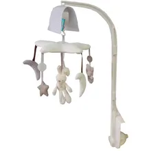 Moon Star Rabbit Baby Crib Mobile Soft Musical Box with Holder Arm Music Box Music Rotating Bed Bell Plush Toys Newborn Gift