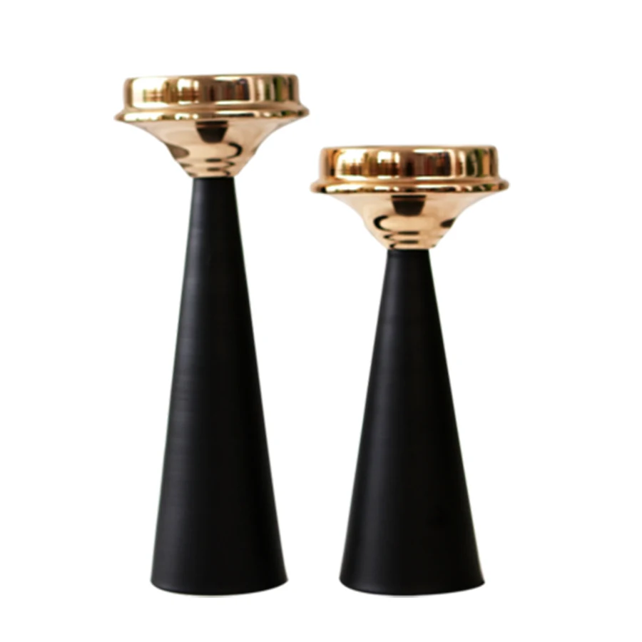

Morden Fashion Metal Wwo-Tone Candlestick Atmospheric Candle Holder Stand Wedding Center Candlestick Candlelight Dinner 60A1115