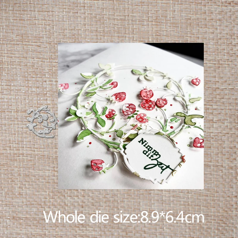 

Leaves branch strawberry new Metal Cutting Dies Handicraft Scrapbook embossing Paper Craft Album Card Punch Knife 8.9*6.4cm