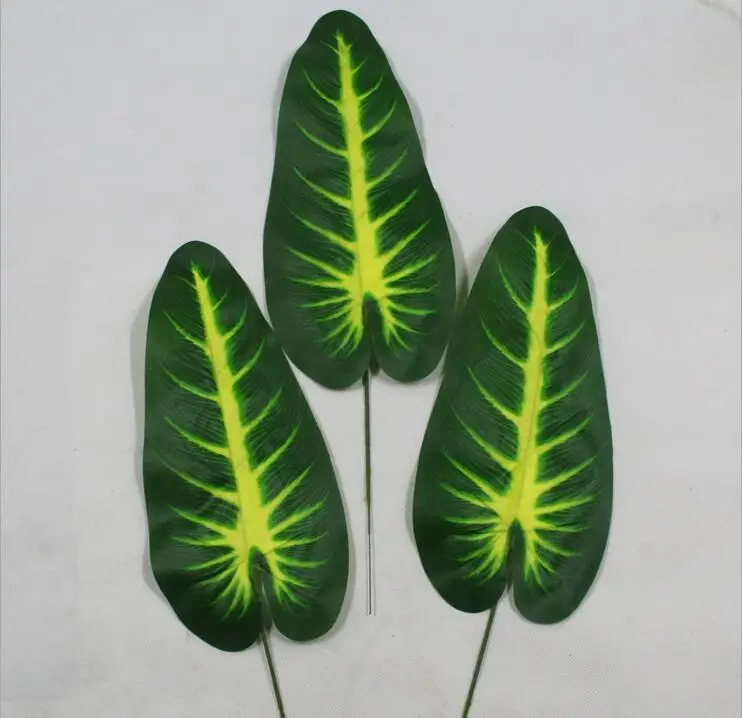 10pcs/lot New 43CM Artificial Leaf Green Leaves Fake Silk Plants for