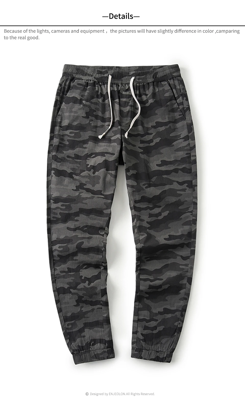 Enjeolon брендовые летние камуфляжные спортивные штаны, мужские длинные брюки, брюки-карго, мужские Модные Повседневные 3XL KZ6350
