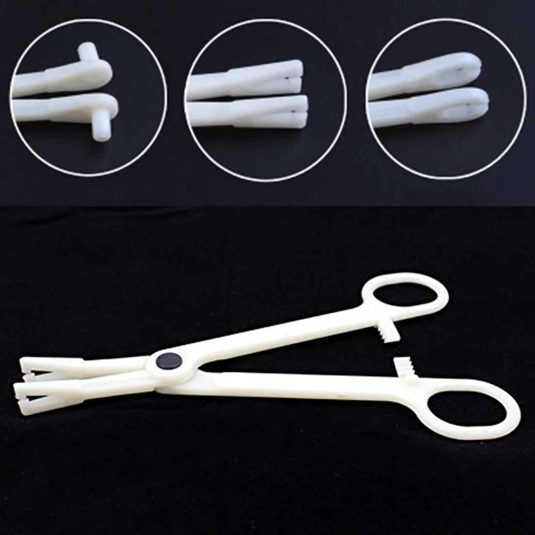 

Triangular Opening Plastic Open Tongue Piercing Forcep Clamp Body Ear Nose Disposable Body Piercing Plier Round Tool