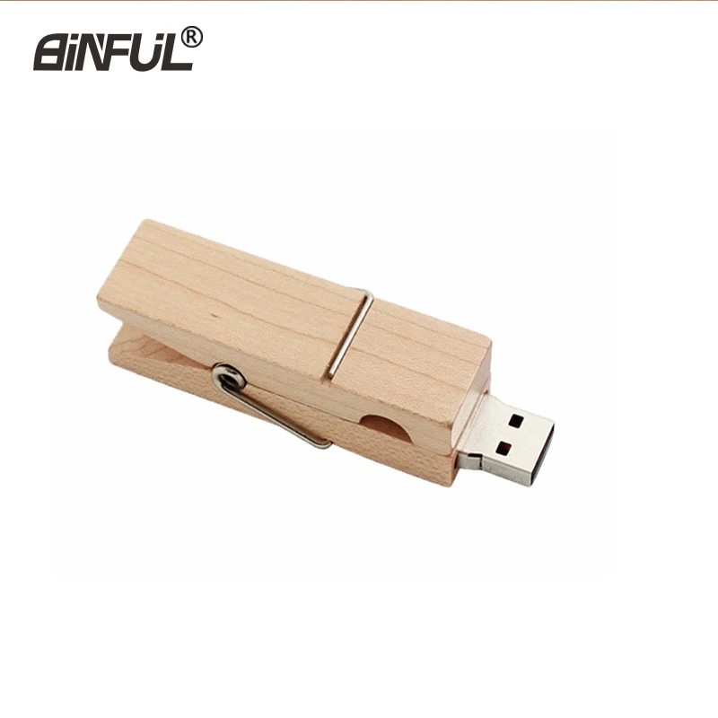 

Wooden clip usb flash drive funny pen drive 64gb 8gb 32gb pendrive memory stick 16gb 4GB 100% real capacity U disk memory stick