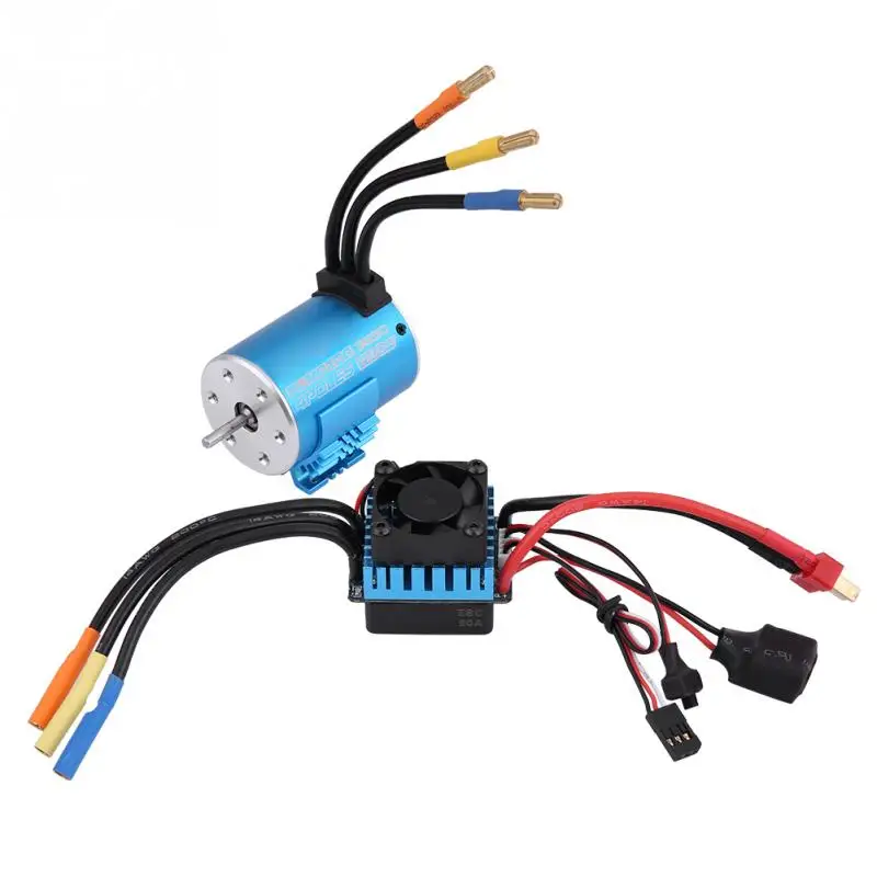 RC Motor ESC Combo 3650 3900KV 4 Poles Brushless Motor with 60A ESC for