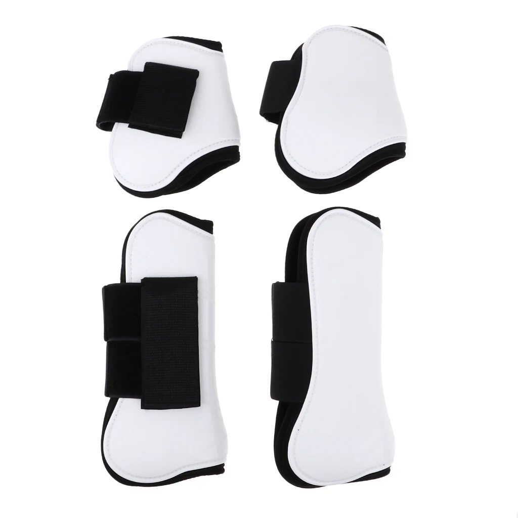2 Pairs Horse Leg Boots Front Hind Leg Tendon Protect Equestrian Red