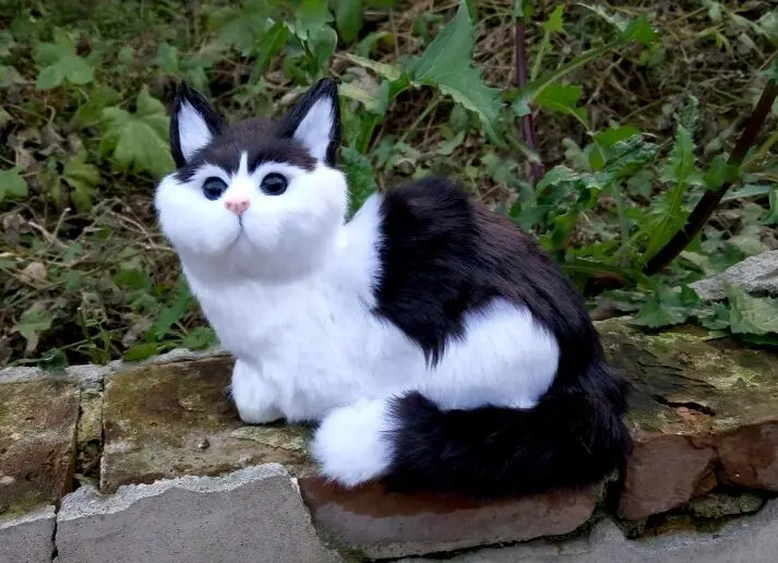 

large about 21x24CM simulation black cat model, polyethylene&furs handicraft Figurines home decoration toy gift a2758