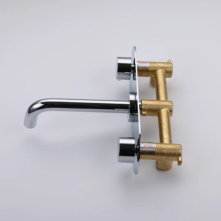 Инженерное Оборудование для ванной комнаты кран в стене горячей и холодной воды смесительный кран с двойной ручкой медная втулка для слива