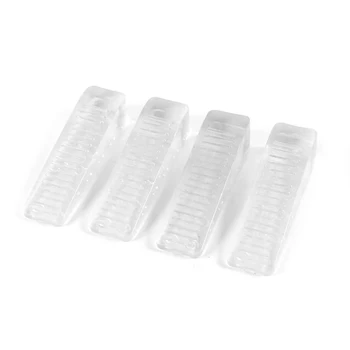 

Home Office Clear Plastic Door Wedge Stopper Block 4 Pcs