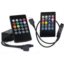 Светодиодный контроллер с 20 клавишами ИК-пульт дистанционного управления звуком активированный RGB светодиодный музыкальный контроллер для 3528 5050 RGB светодиодные полосы света Черный