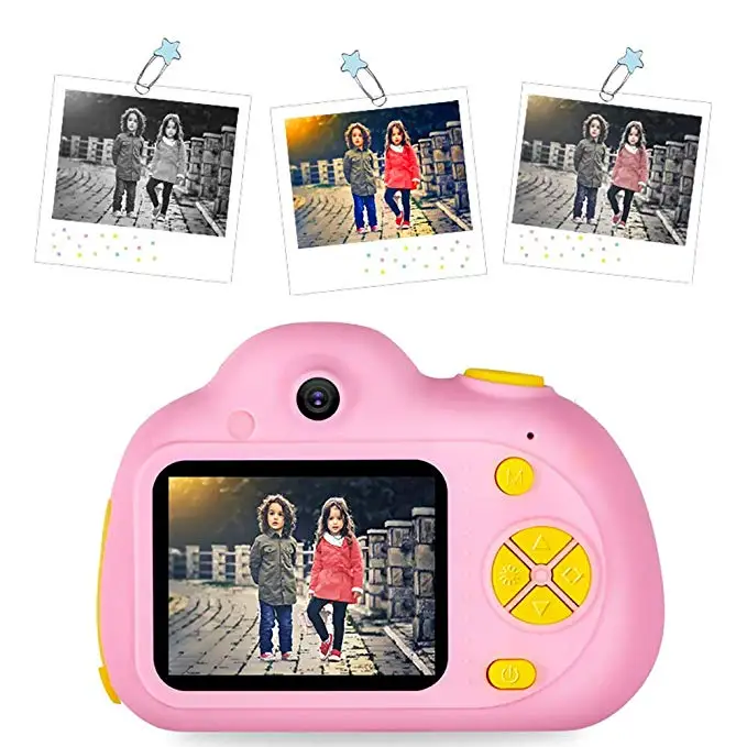 

Mini Kids Camera Gifts for 4-8 Year Old Girls USB Charging Video Recorder Camcorder with 2 Inch HD Digital Screen Cute Silicone