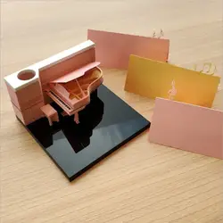3D лазерная резка черный пианино модель бумажные закладки memo pad Ретро Sticky Note канцелярские бизнес таинственный День рождения Рождественский