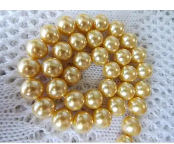 

Multicolor form Yellow South Shell Sea Pearl Loose Beads DIY Gifts For Women Girl 15 " Big chain Golden Semi finished beads